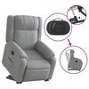 vidaXL Stand up Recliner Chair Light Grey Fabric