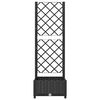 vidaXL Garden Planter with Trellis Black 40x40x121.5 cm PP