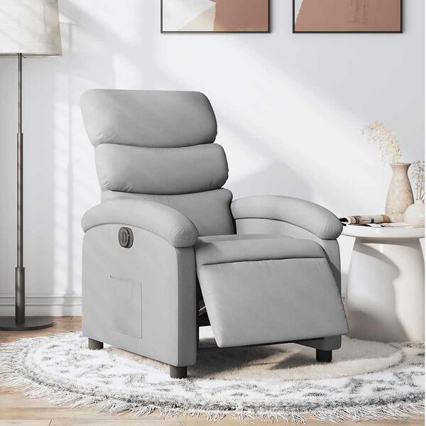 vidaXL Electric Recliner Chair Light Grey Fabric