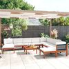 vidaXL 11 Piece Garden Lounge Set with Cushions Cream Wood Acacia&Rope