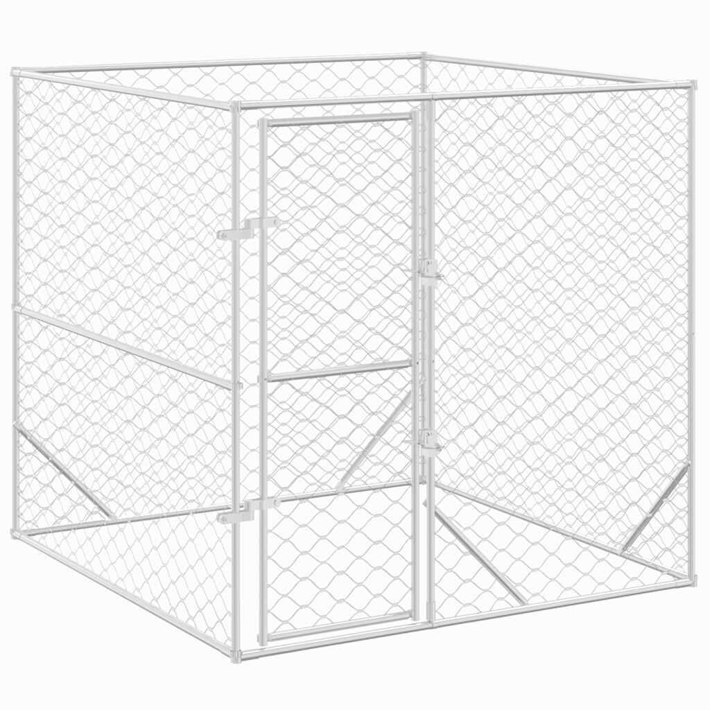 vidaXL Outdoor Dog Kennel Silver 2x2x2 m Galvanised Steel