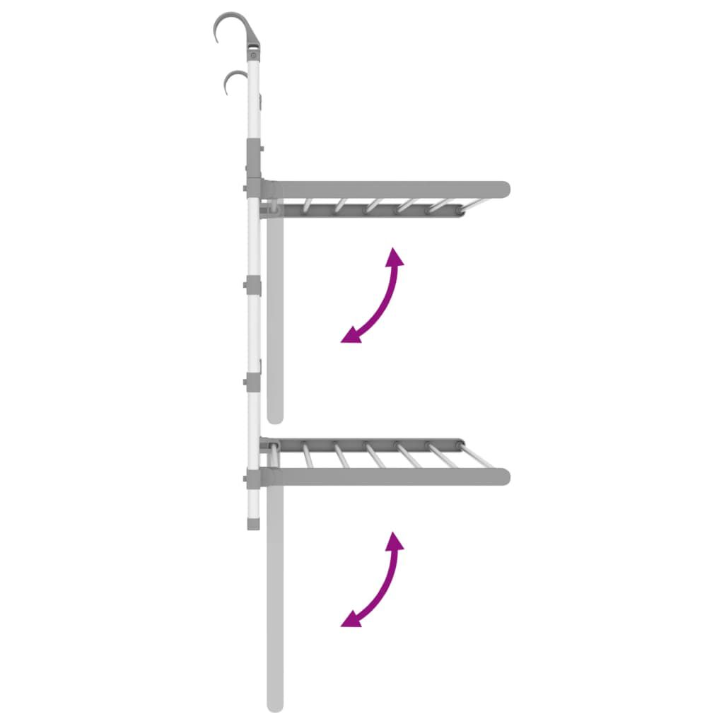 vidaXL Drying Rack for Balcony 54x25x42 cm Aluminium
