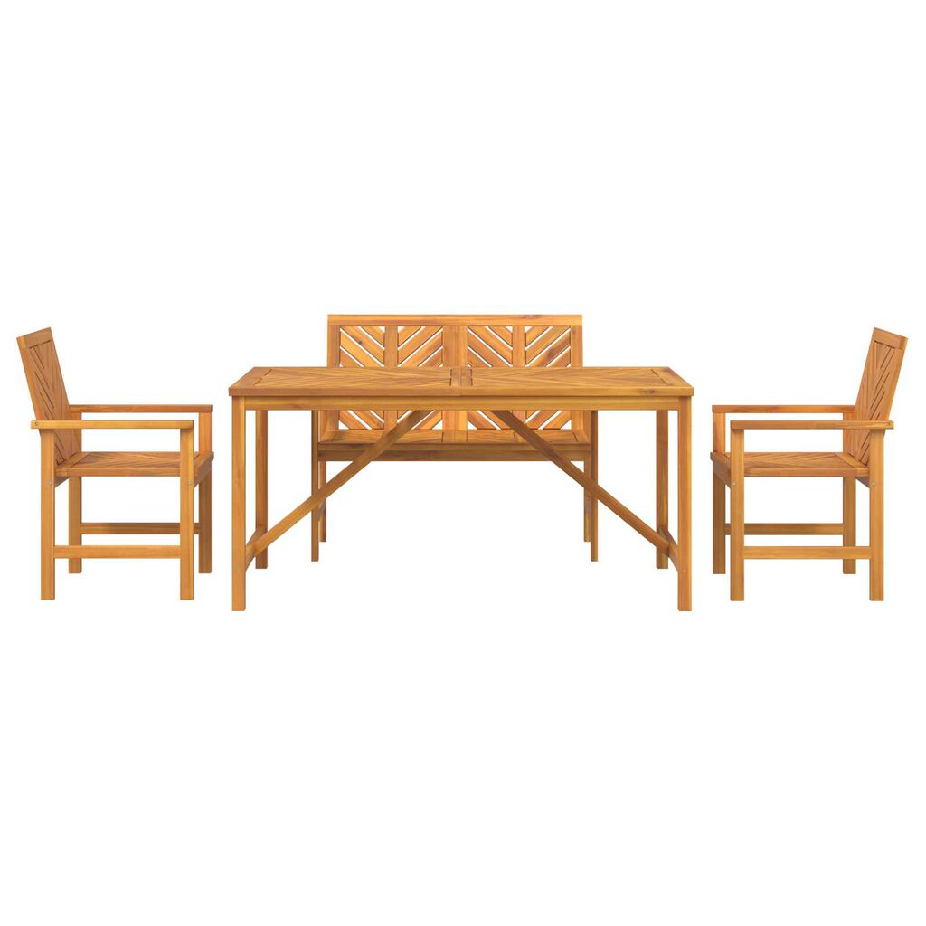 vidaXL 4 Piece Garden Dining Set Solid Wood Acacia
