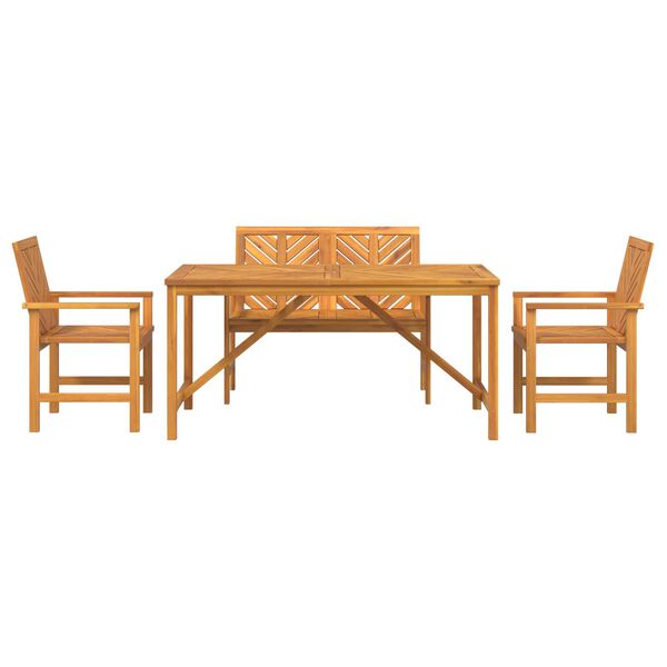 vidaXL 4 Piece Garden Dining Set Solid Wood Acacia