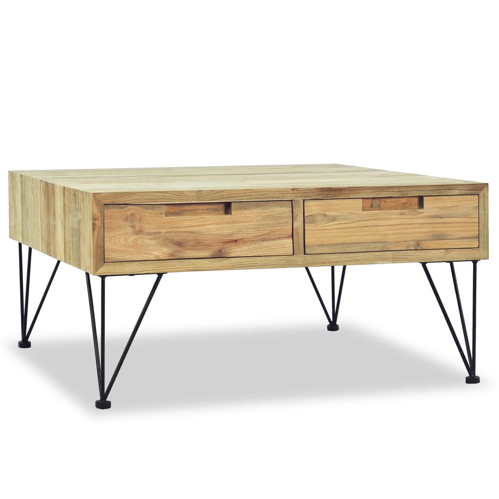vidaXL Coffee Table 80x80x40 cm Solid Teak