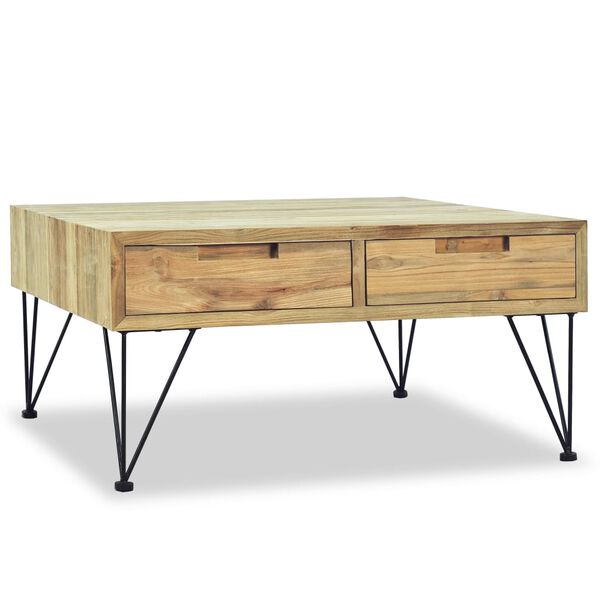vidaXL Coffee Table 80x80x40 cm Solid Teak
