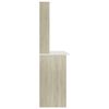 vidaXL Desk with Shelf White and Sonoma Oak 110x45x157 cm Engineered Wood