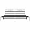 vidaXL Metal Bed Frame without Mattress with Headboard Black 193x203cm