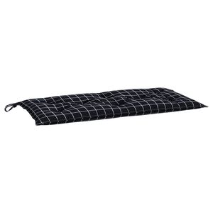vidaXL Garden Bench Cushion Black Check Pattern 100x50x7cm Oxford Fabric