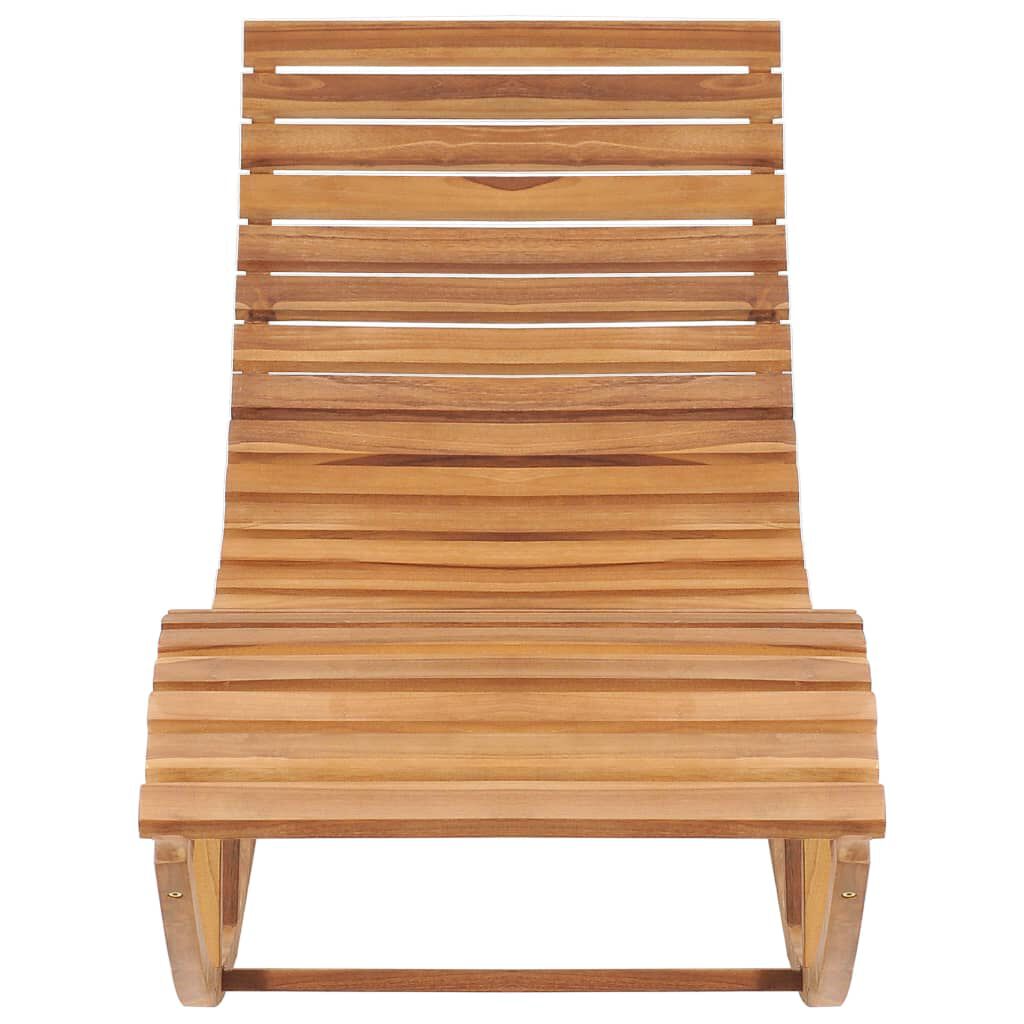 vidaXL Rocking Sun Lounger with Cushion Solid Teak Wood