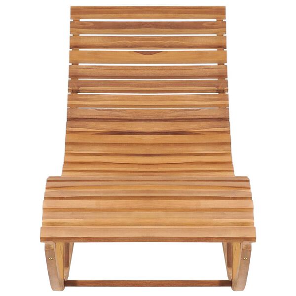 vidaXL Rocking Sun Lounger with Cushion Solid Teak Wood
