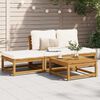vidaXL 4 Piece Garden Lounge Set with Cushions Solid Wood Acacia