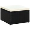 vidaXL Footstool Poly Rattan 53x53x30 cm Black