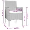 vidaXL 5 Piece Garden Bistro Set with Cushions Grey Poly Rattan