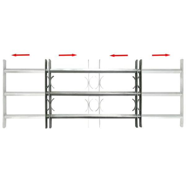 Adjustable Security Grille for Windows with 3 Crossbars 1000-1500 mm