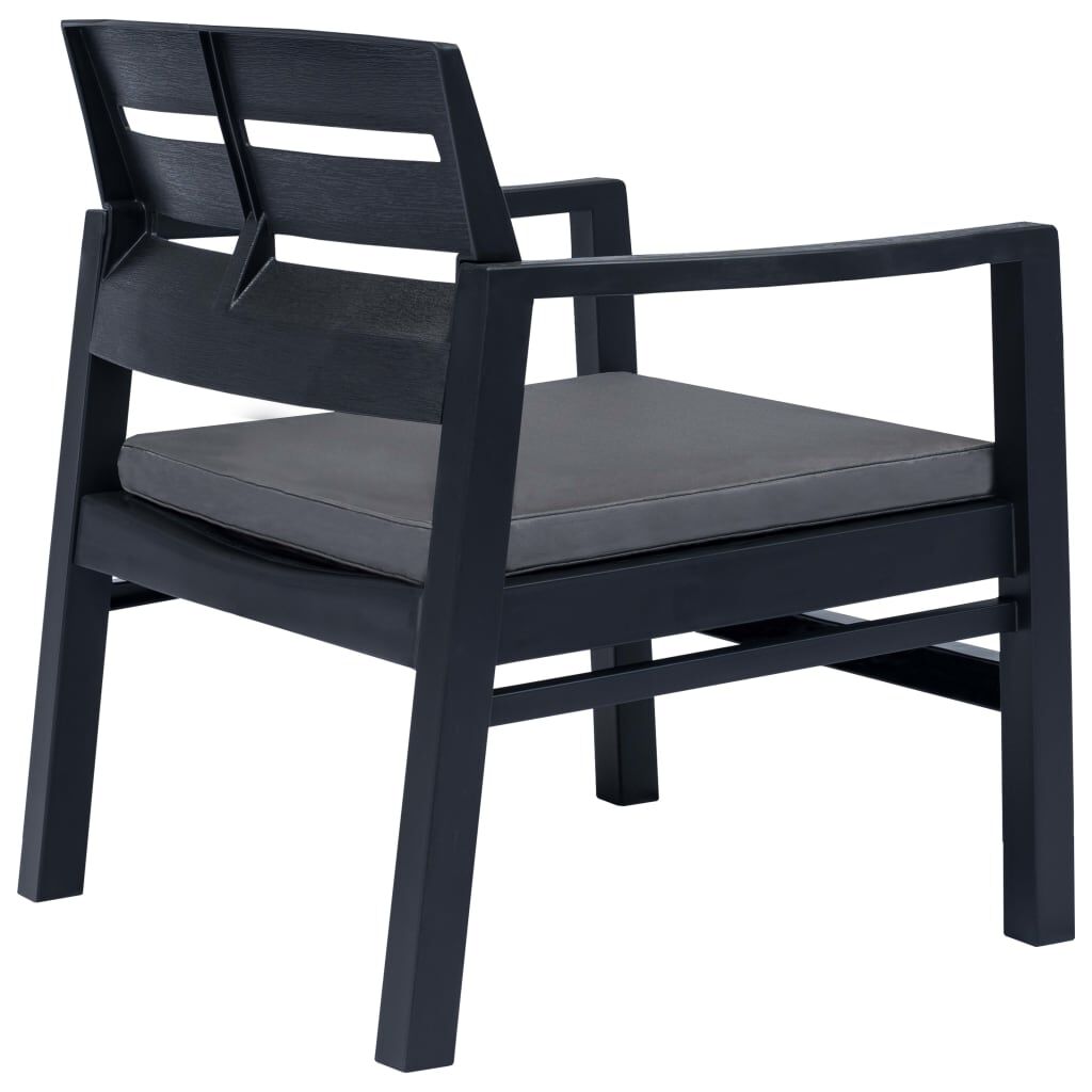 vidaXL 4 Piece Outdoor Lounge Set Plastic Anthracite