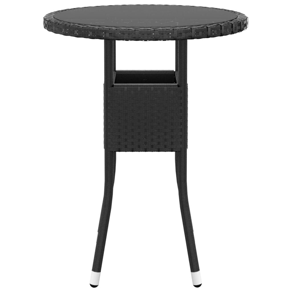 vidaXL 3 Piece Garden Dining Set Poly Rattan Black