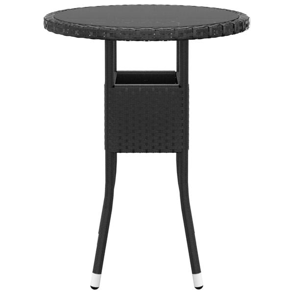 vidaXL 3 Piece Garden Dining Set Poly Rattan Black