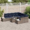 vidaXL Sofa Set with Cushion 9 pcs Grey Poly Rattan