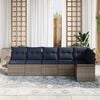 vidaXL Garden Sofa Set with Cushion 6 pcs Grey Poly Rattan