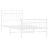 vidaXL Metal Bed Frame without Mattress with Footboard White 100x190cm