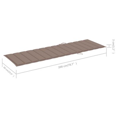 vidaXL Garden Sun Lounger with Cushion Grey Solid Acacia Wood