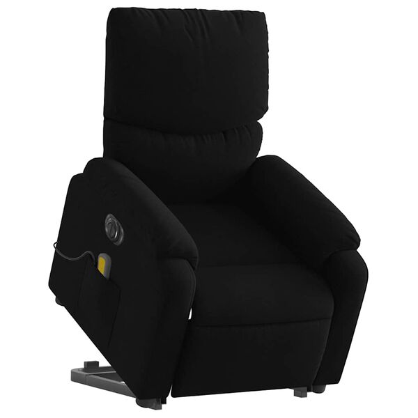vidaXL Electric Stand up Massage Recliner Chair Black Fabric