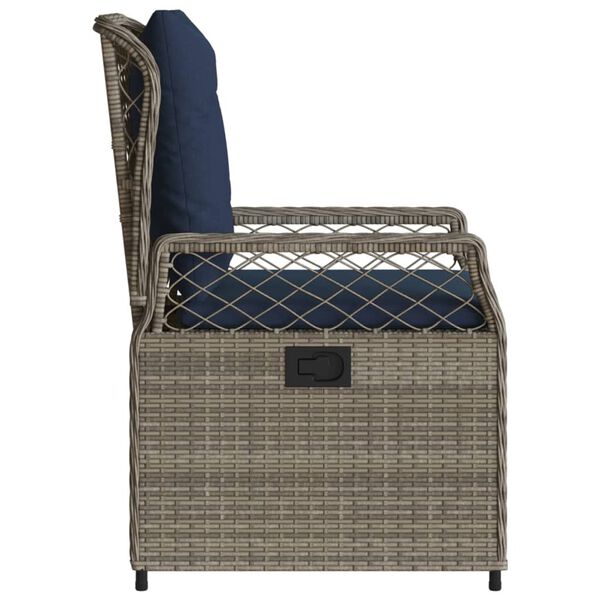 vidaXL Reclining Garden Chairs 2 pcs Grey Poly Rattan