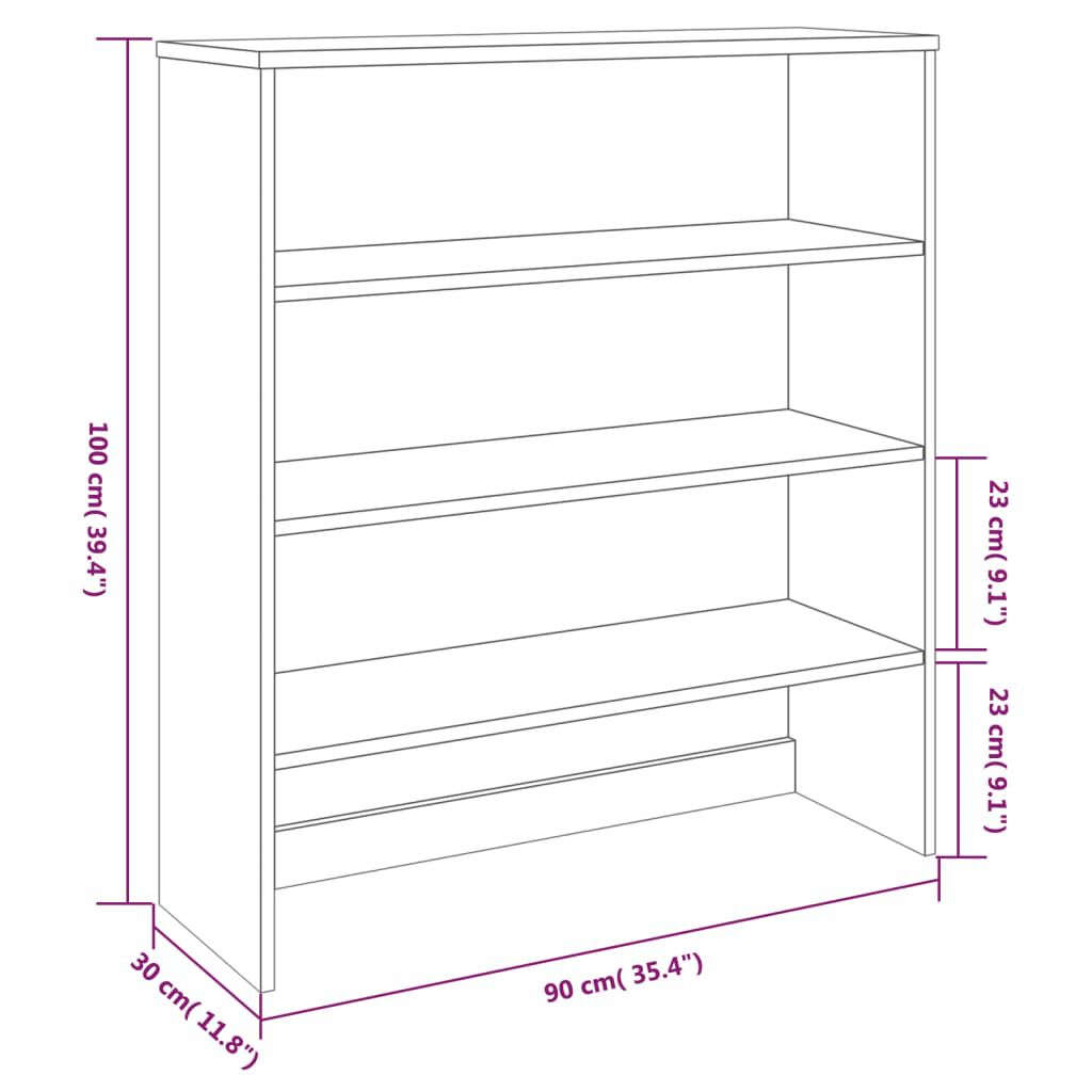 vidaXL Top for Highboard HAMAR Light Grey 90x30x100cm Solid Wood Pine