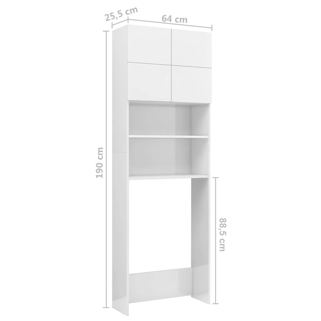 vidaXL Washing Machine Cabinet White 64x25.5x190 cm Engineered Wood