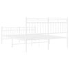 vidaXL Metal Bed Frame without Mattress with Footboard White 135x190cm