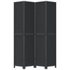 vidaXL Room Divider&nbsp;4 Panels Black Solid Wood Paulownia
