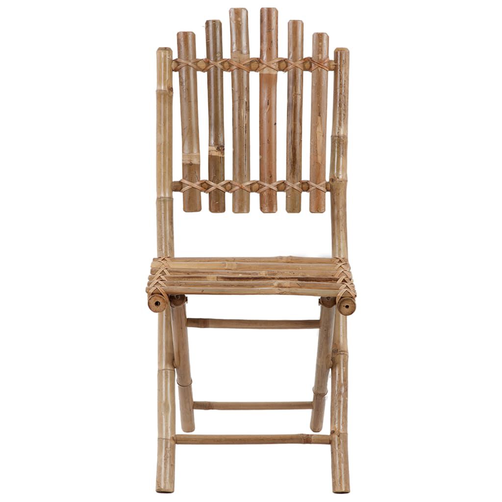 vidaXL Folding Garden Chairs 2 pcs with Cushions Bamboo