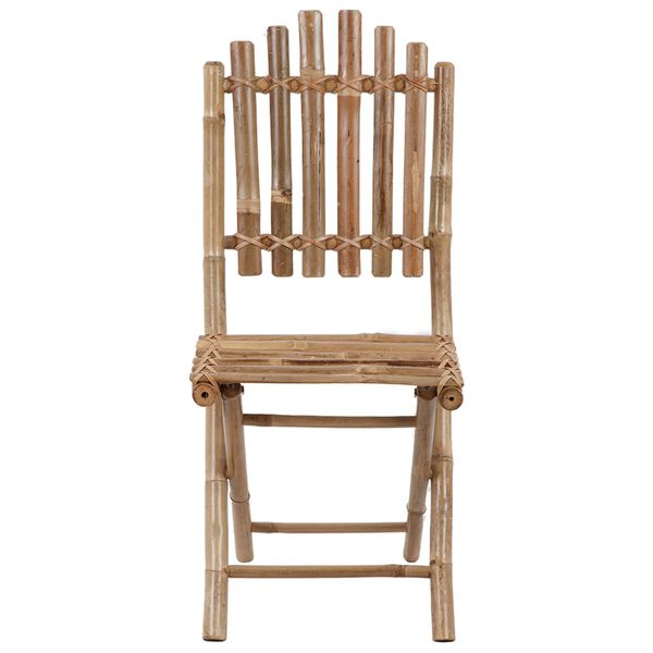 vidaXL Folding Garden Chairs 2 pcs with Cushions Bamboo