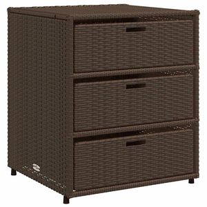 vidaXL Garden Storage Cabinet Brown 55x59x69 cm Poly Rattan