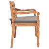 vidaXL Batavia Bench with Dark Grey Cushion 120 cm Solid Teak Wood