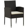 vidaXL 3 Piece Outdoor Dining Set Poly Rattan Black