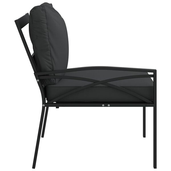 vidaXL Garden Chairs with Grey Cushions 2 pcs 62x75x79 cm Steel