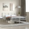 vidaXL Metal Bed Frame without Mattress with Footboard White 150x200cm