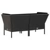 vidaXL 6 Piece Garden Lounge Set with Cushions Poly Rattan Black