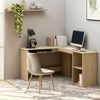 vidaXL L-Shaped Corner Desk Sonoma Oak 120x140x75 cm Engineered Wood