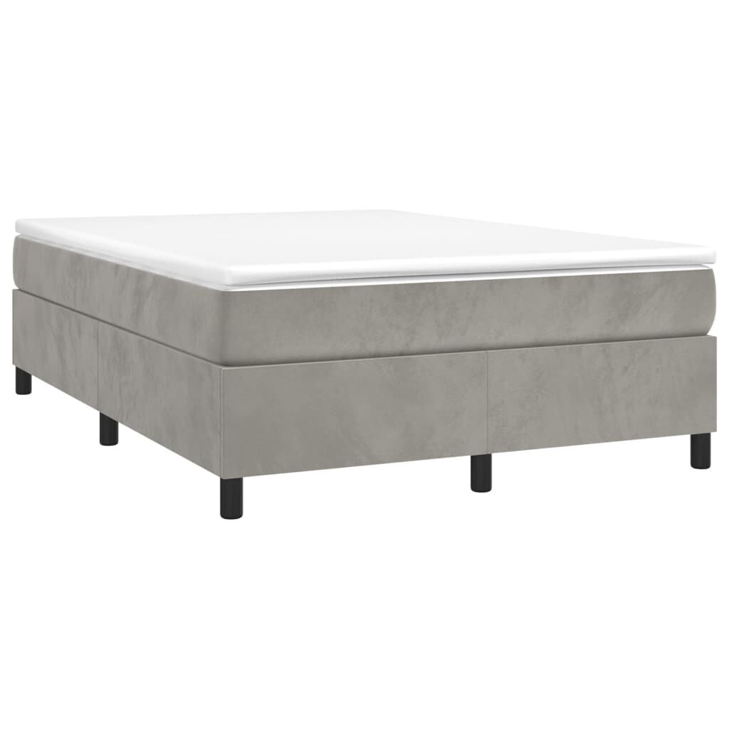 vidaXL Bed Frame without Mattress Light Grey Full Velvet (US Only)