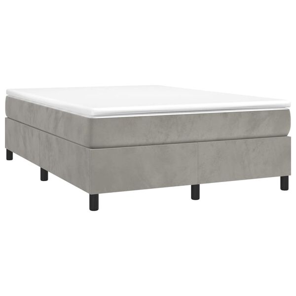 vidaXL Bed Frame without Mattress Light Grey Full Velvet (US Only)