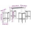vidaXL 5 Piece Garden Bar Set Grey Solid Wood Acacia and Poly Rattan