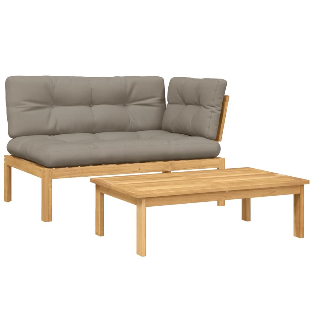 vidaXL 2 Piece Garden Pallet Sofa Set with Cushions Solid Wood Acacia