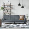 vidaXL Sofa Bed with Armrests Dark Grey Velvet