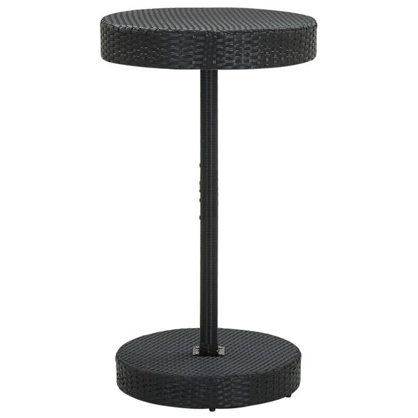 vidaXL 3 Piece Garden Bar Set Black Poly Rattan&Solid Wood Acacia