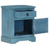 vidaXL Bedside Table Solid Mango Wood 40x30x50 cm Blue
