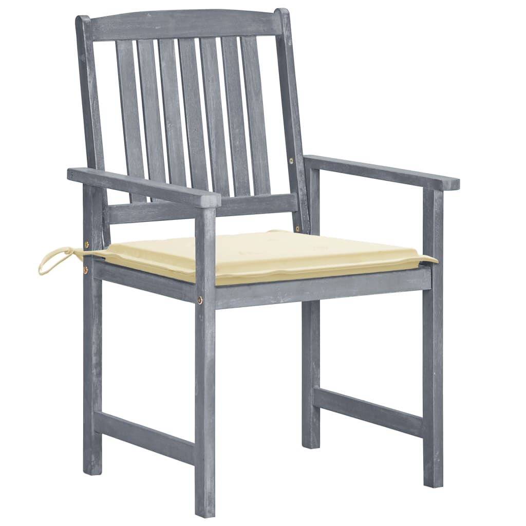 vidaXL Garden Chairs with Cushions 6 pcs Solid Wood Acacia Grey