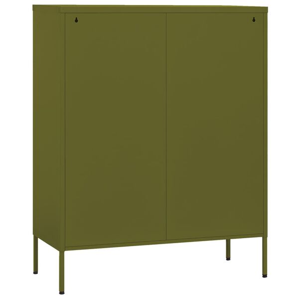 vidaXL Storage Cabinet Olive Green 80x35x101.5 cm Steel